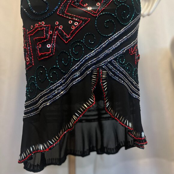 100% Silk Beaded SzM Fabrica Black Evening/Formal Party/Wedding/Prom/Party Dress - Picture 7 of 15